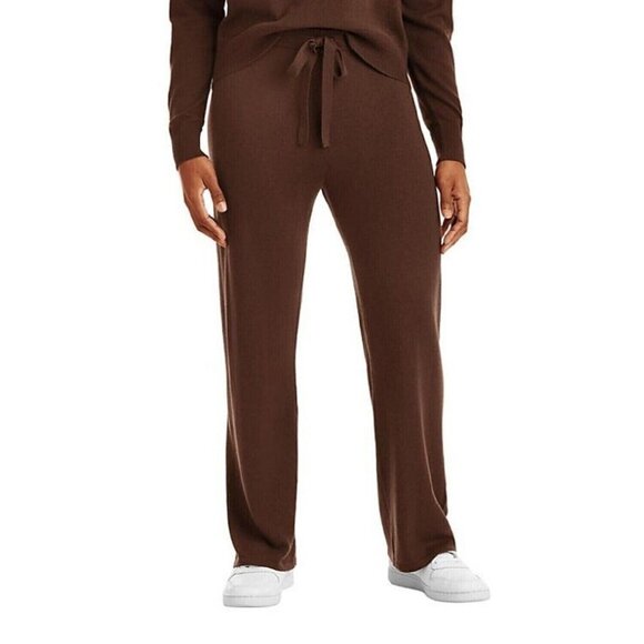 NWT Member's Mark Women's Chocolate Cashmere Blend Wide Leg Knit Pants Sz XXL - Picture 1 of 11